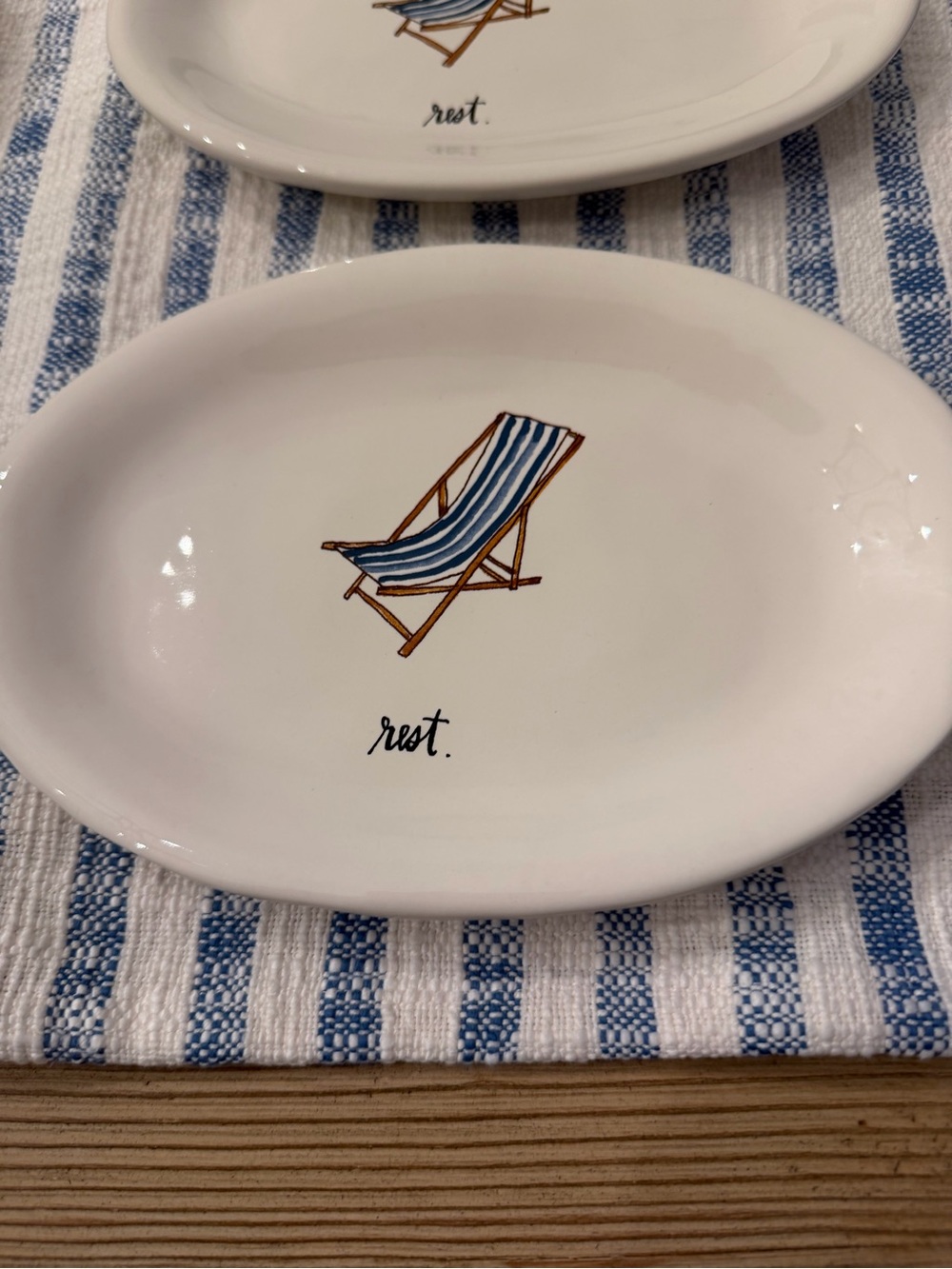 Rae Dunn Relax Rest Snack Plates Set of 4 - Picture 2 of 6